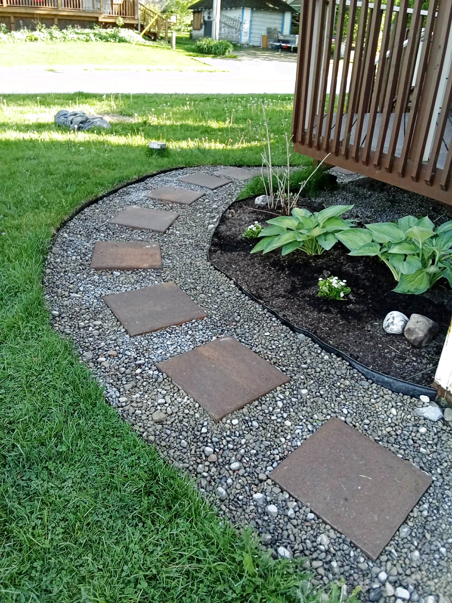 Stunning backyard stone layout